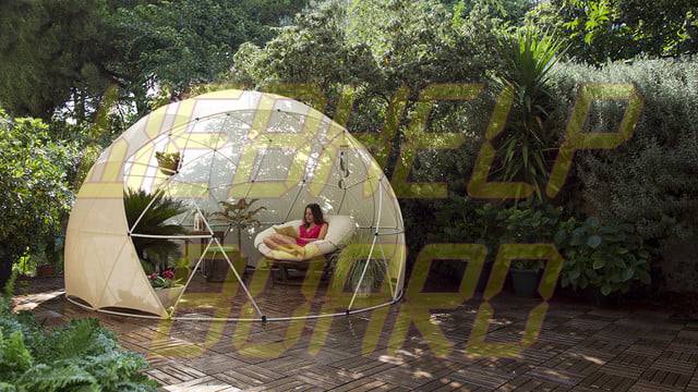 el iglú del jardín es una cúpula geodésica para su césped 002
