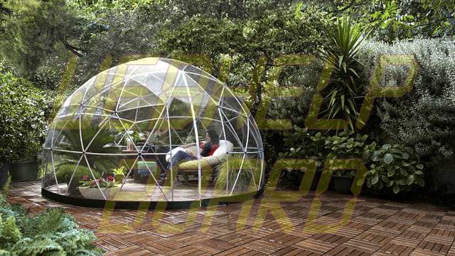 el iglú del jardín es una cúpula geodésica para su césped 003