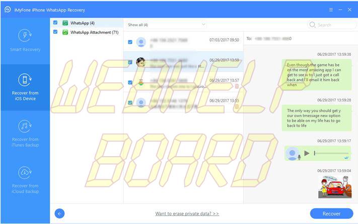 iMyFone D-Back iPhone WhatsApp Recovery-preview-scan-resultado