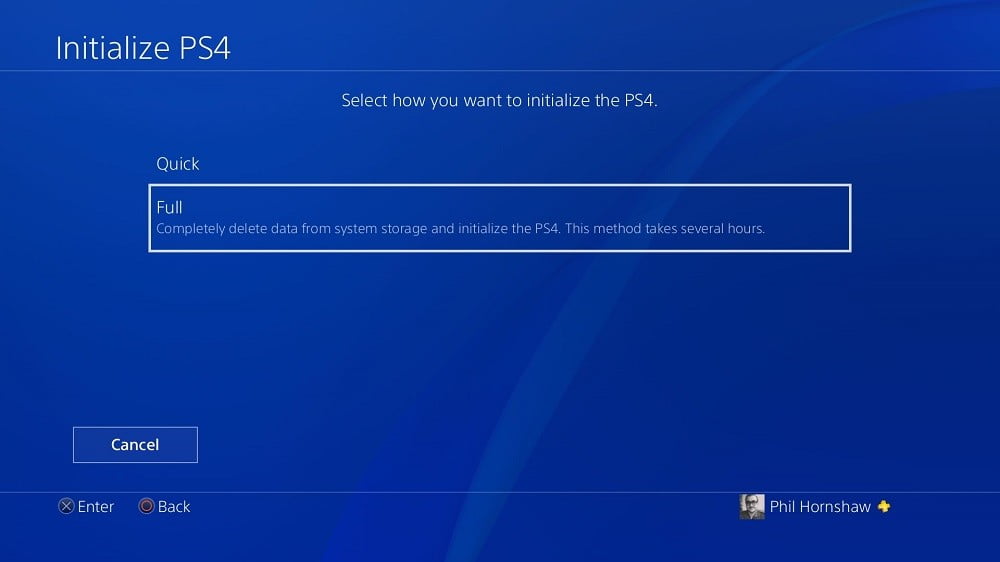 how to factory reset a ps4 playstation 4 initialization full