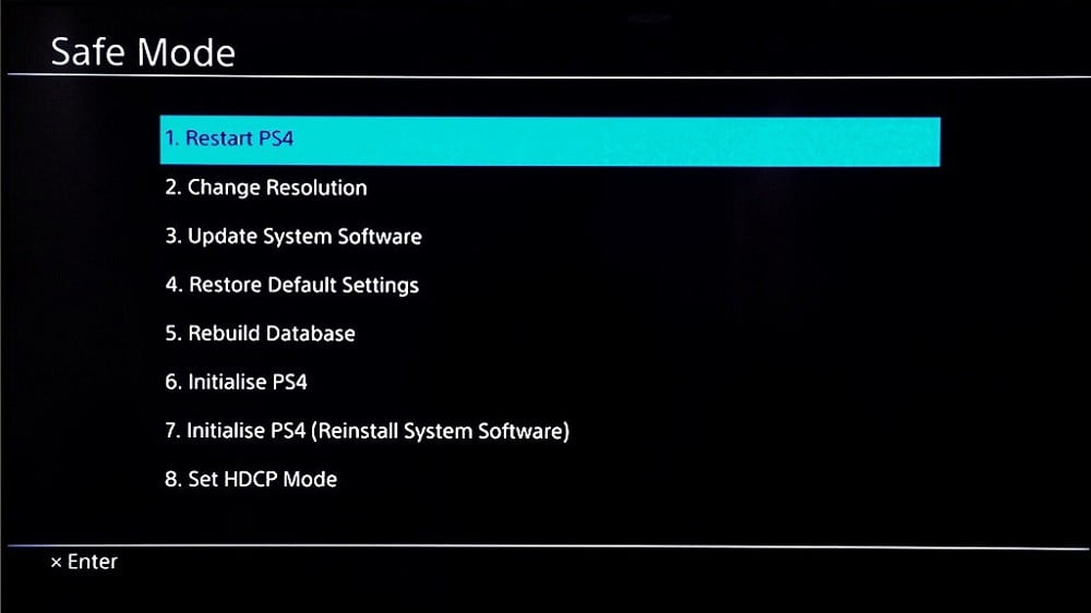 how to factory reset a ps4 playstation 4 safe mode