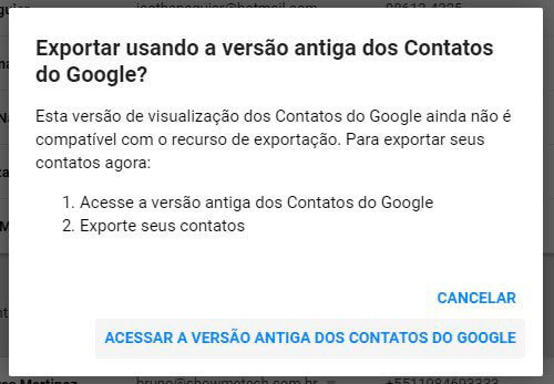 Tutorial: como importar e exportar contatos do Gmail e Outlook acessar versão antiga contatos google smt julian - Tutorial: como importar e exportar contatos do Gmail e Outlook