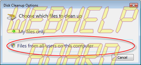 Windows Vista - Opciones de limpieza del disco