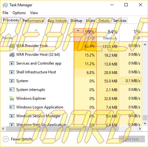 WmiPrvSE.exe process Task manager