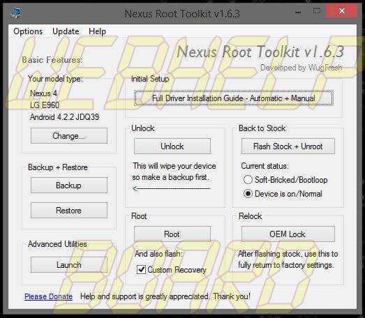 Nexus Root Toolkit - Tutorial: Root no LG Nexus 4 (E960)